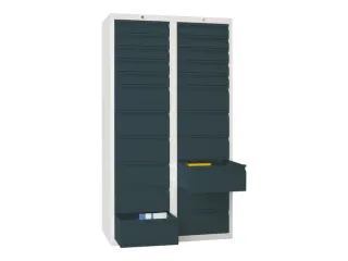 ladekast HxBxD 1800x1000x500mm 22laden RAL7035 front RAL7016 - 1