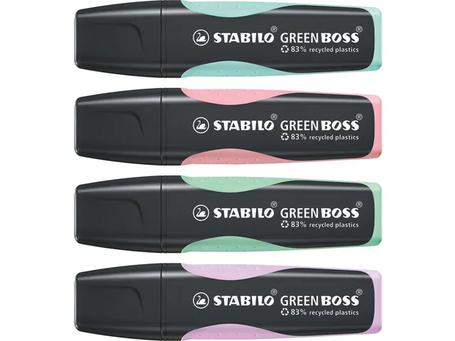 Surligneur Stabilo GREEN BOSS 6070/4 pastel assorti étui 4 pièces