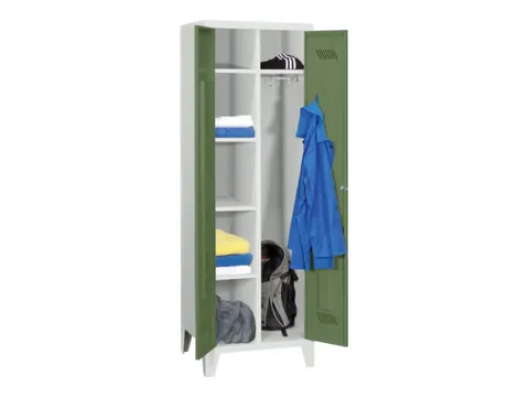 kleding-/wasgoedkast,HxBxD 1850x600x500mm,RAL7035,front RAL6011