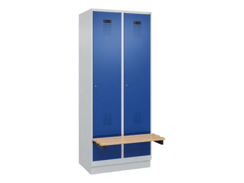 locker met bank,HxBxD 1950x800x815mm,2vak,vak B 400mm,cilinderslot