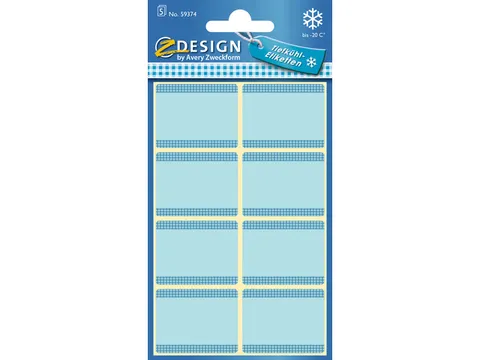 diepvriesetiket Z-design Home 36x28mm 40 etiketten blauw