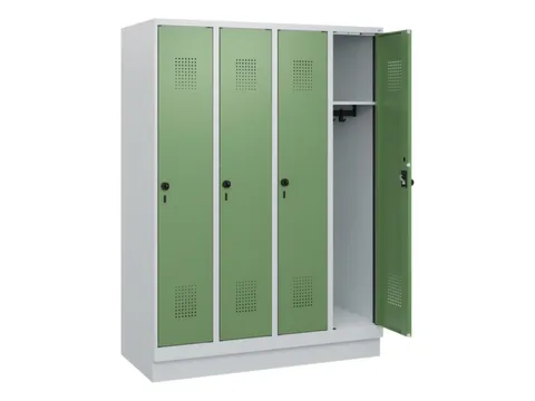 schoollocker,HxBxD 1630x1200x500mm,4vak,vak B 300mm,draaigrendel