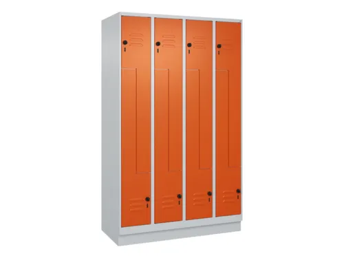 Z-garderobekast,HxBxD 1950x1200x500mm,vak B 150/300mm,draaigrendel