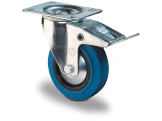 Zwenkwiel Met Dubbele Rem 140kg Elastische Banden D X B 100x 26mm - 1
