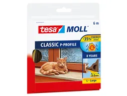 Tochtstrip Tesa Moll 05390 P profiel 9mmx6m bruin