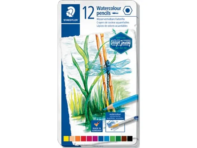 Crayon aquarelle Boîte métallique 12 Crayons