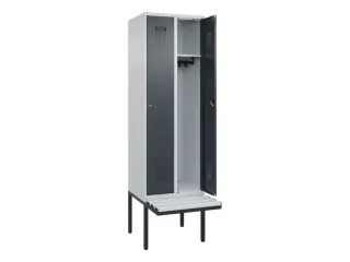 locker met bank,HxBxD 2120x600x815mm,2vak,vak B 300mm,cilinderslot - 1