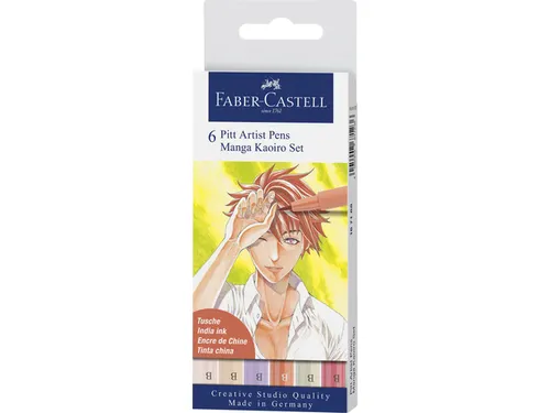 Tekenstift Faber-Castell Pitt Artist Pen Manga 6-delig etui Kaoiro