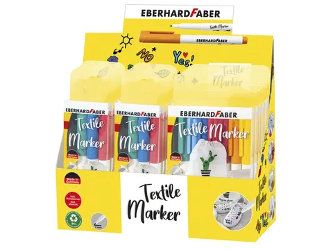 Marqueur pour textile Eberhard Faber Présentoir 15 pièces