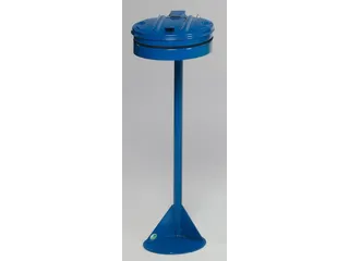 Afvalverzamelaar 120 Liter Staander Plaatstaal Met Deksel Blauw - 1