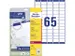 laseretiket Avery 38,1x21,2mm wit 25 vel 65 etiketten per vel