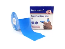 Detectaplast Zelfklevend schuimverband 6cm x 4,5mtr, blauw