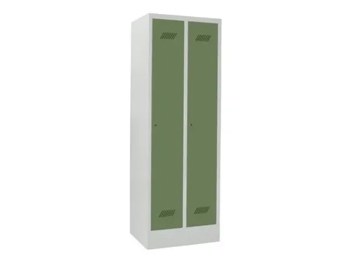 locker,HxBxD 1850x600x500mm,2vak,vak B 300mm,RAL7035,front RAL6011