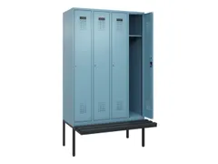 locker met bank,HxBxD 2120x1200x815mm,4vak,vak B 300mm,cilinderslot