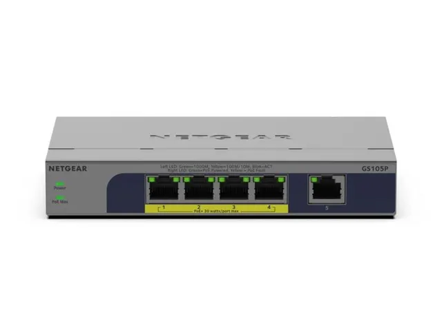 NETGEAR GS105P, Unmanaged, Gigabit Ethernet (10/100/1000), Full duplex