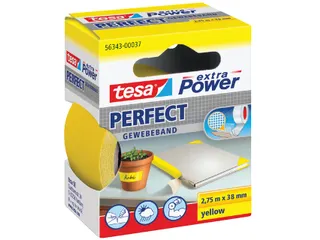 Plakband Tesa textiel 38mmx2.75m geel - 1