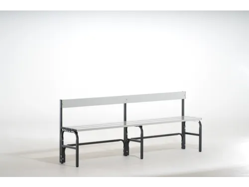 omkleedbank,HxLxD 770x1500x375mm,alu. lijsten,frame staal RAL7016
