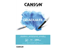 Aquarelpapier Canson Graduate Watercolour 20vel 250gr A4 natuurlijk wi