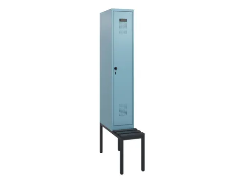 locker met bank,HxBxD 1950x300x815mm,1vak,vak B 300mm,draaigrendel