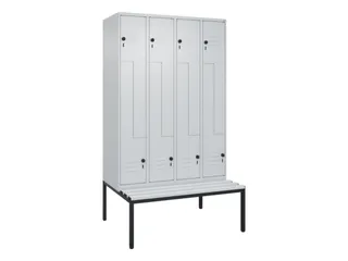 Z-garderobekast,HxBxD 2120x1200x815mm,8vak,vak B 300mm,draaigrendel - 1