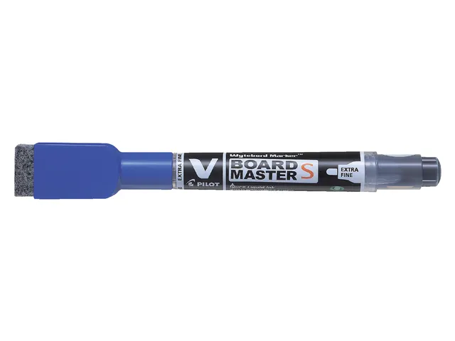 Whiteboardmarker Pilot V-Board Master S met Wisser Extra Fijn Blauw