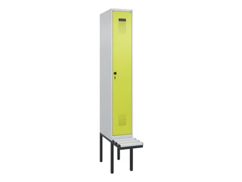 locker met bank,HxBxD 2120x300x815mm,1vak,vak B 300mm,draaigrendel