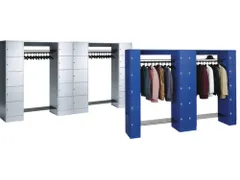 locker met kapstok,HxBxD 1950x2760x480mm,romp RAL7035,front RAL7035