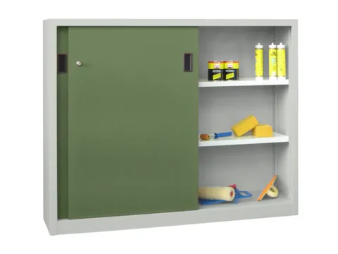 schuifdeurkast,HxBxD 1200x1500x500mm,RAL7035,front RAL6011