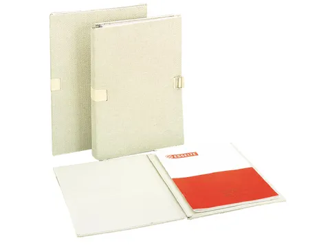 Uitschuifbare Map, Linnen, Beige