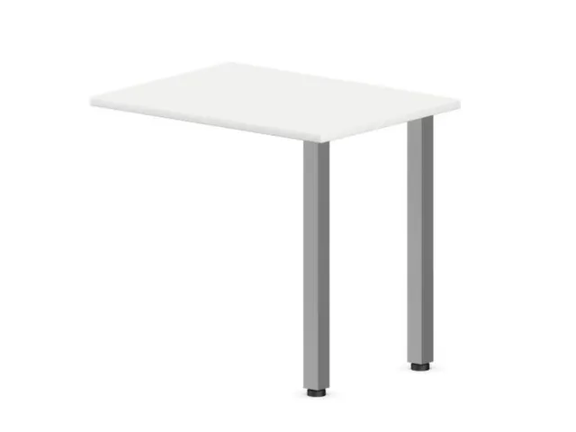 aanbouwtafel,i.h.v.,HxBxD 720-840x800x600mm,2voeten verchroomd,Bl-wit