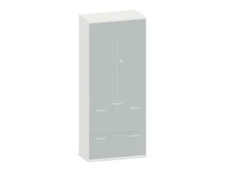 kantoorkast,HxBxD 1920x800x430mm,decor romp wit,decor front lichtgrijs - 1