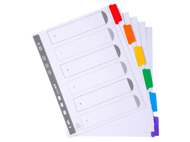 Tabblad Karton 160 Gram A4 + index 6 tabs wit