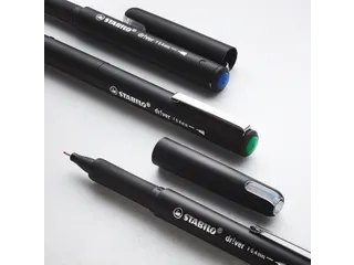 Fineliner STABILO dr!ver Etui met 4 kleuren Fijne punt 0.4mm - 7