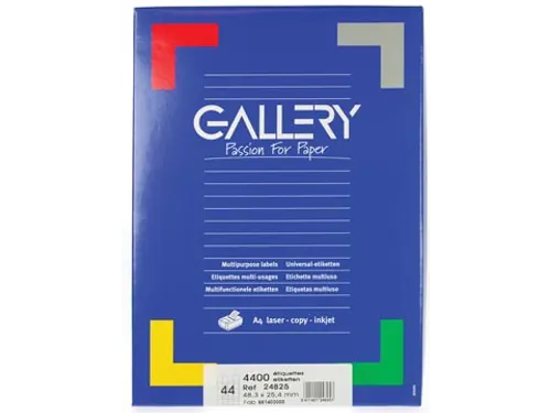 Gallery Witte Etiketten 48.3x25.4mm Ronde Hoeken