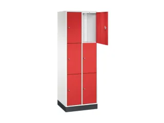 lockerkast,HxBxD 1950x620x500mm,2x3vakken,cil.-slot,sokkel - 1