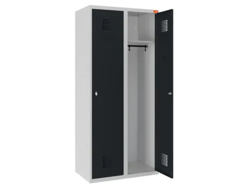 lockerkast,HxBxD 1800x800x500mm,2vak,draaigrendel,sokkel,romp RAL7035
