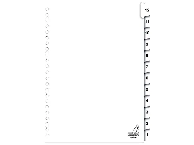 Intercalaires Kangaro 23 perf PK412CM numéro 1-12 carton