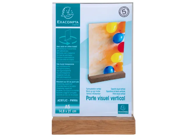 Folderhouder A5 vert icaal houten voet