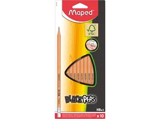 Black'Peps potlood HB, met gum, 10 stuks - 2