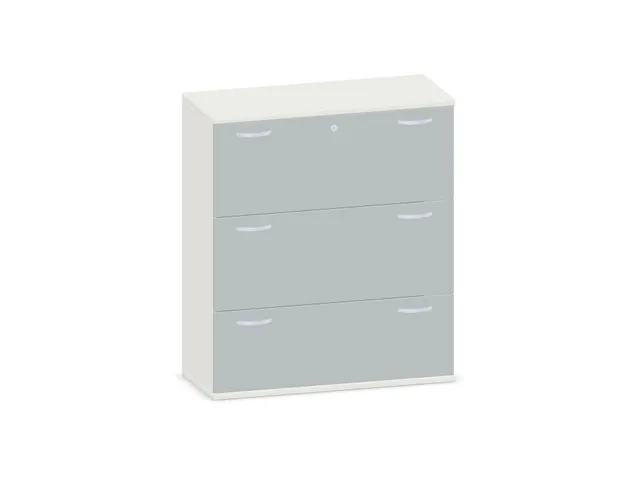 hangmappenkast 1150x1000x430mm 3hangmappenframes Wit + Onyx