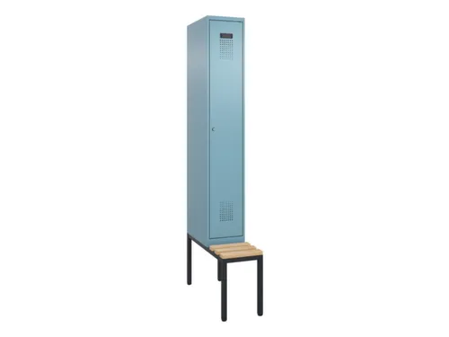 locker met bank,voor scheiding van kleding,HxBxD 2120x300x815mm,1vak