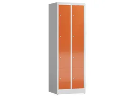 Lockerkast 1800x590x500mm 2x4 vakken cilinderslot, sokkel, RAL3000
