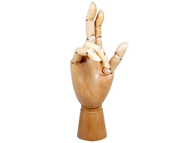 Ledenhand Conda rechts man 30 cm naturel hout