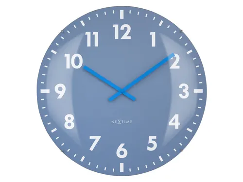 Wandklok Nextime dia 50cm bolvormig glas blauw kunststof Duomo
