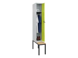 locker met bank,HxBxD 2120x300x815mm,1vak,vak B 300mm,draaigrendel