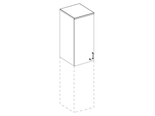 opzetkast v. kast met openslaande deuren Bl-wit 1070x400x445mm