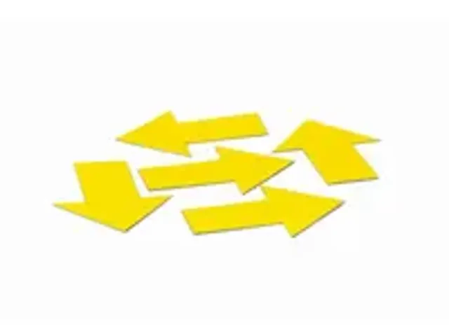 OUTLET Magneetvel Symbool Pijl Geel 40x60 mm