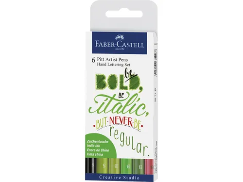 Tekenstift Faber-Castell Pitt Artist Pen handlettering 6-delig etui