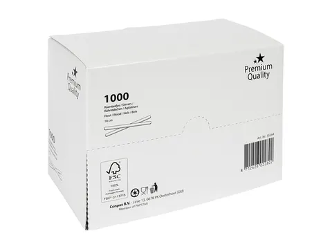 Roerstaafje IEZZY 140mm hout 1000 stuks