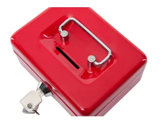 Geldkist MAUL met muntgleuf en slot 125x95x60mm rood - 4